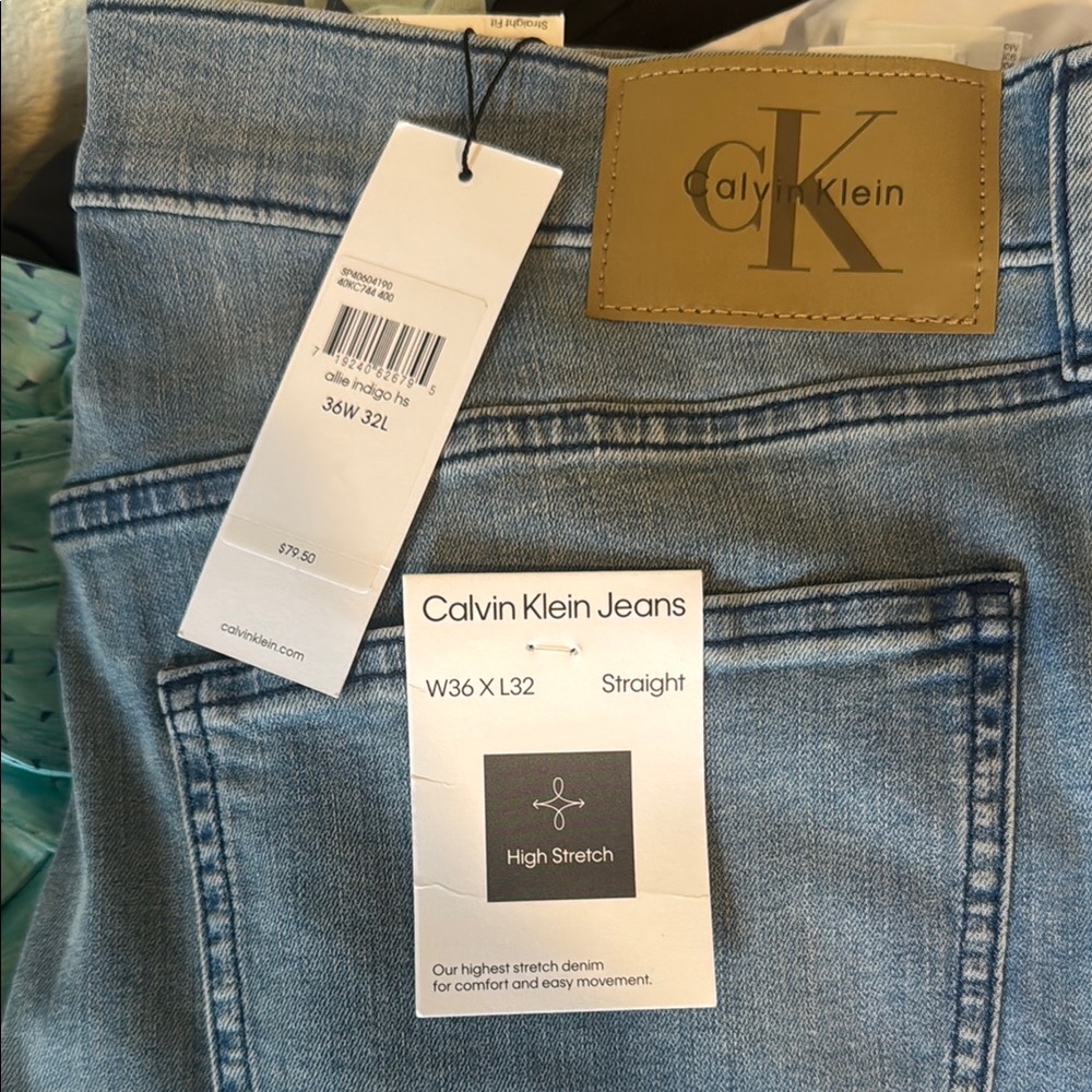 Calvin Klein Blue Straight Leg Jeans Classic Denim